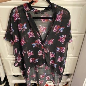 Floral high low blouse